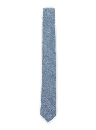 Topman Mens Blue Textured Cotton Tie