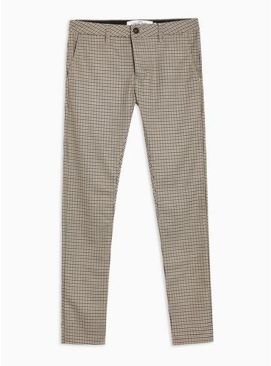 Topman Mens Stone Puppytooth Trousers