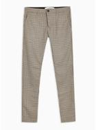 Topman Mens Stone Puppytooth Trousers