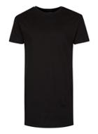 Topman Mens Black Muscle Fit Longline T-shirt