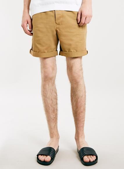 Topman Mens Multi Mustard Tape Chino Shorts