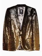 Topman Mens Twisted Tailor Black And Gold 'cyanide' Blazer