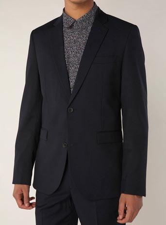 Topman Navy 2 Button Slim Suit Jacket