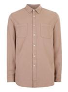 Topman Mens Washed Stucco Pink Twill Cotton Casual Shirt