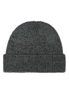 Topman Mens Charcoal Gray And Black Plaited Beanie