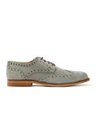 Topman Mens Mid Grey Grey Nubuck Leather Brogues