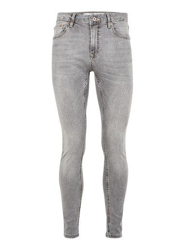 Topman Mens Grey Gray Wash Spray On Jeans