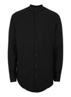 Topman Mens Selected Homme Black Stand Collar Shirt
