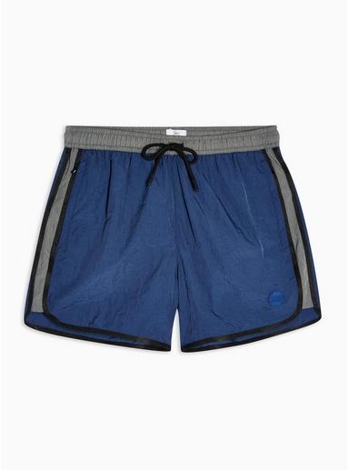 Topman Mens Navy Panel Runner Swim Shorts