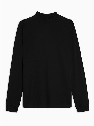 Topman Mens Black Turtle Neck Long Sleeve T-shirt