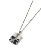 Topman Mens Black Silver Look Wire Wrap Stone Necklace*