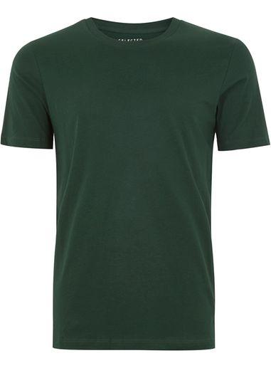Topman Mens Selected Homme Green T-shirt