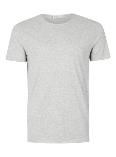 Topman Mens Brown Selected Homme Grey Marl T-shirt