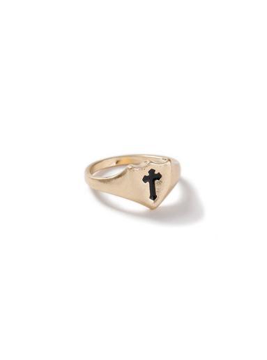 Topman Mens Gold Shield Ring