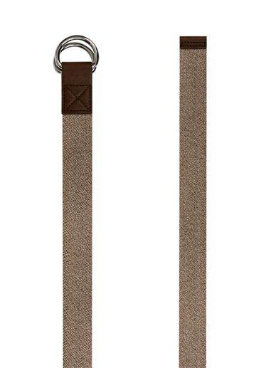 Topman Mens Brown Stone Woven Double D Ring Belt