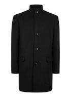 Topman Mens Selected Homme Black Wool Coat