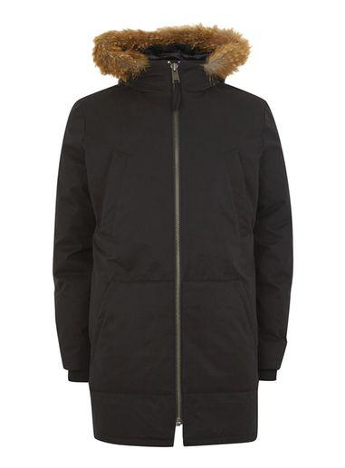 Topman Mens Ltd Black Double Front Thinsulate Parka