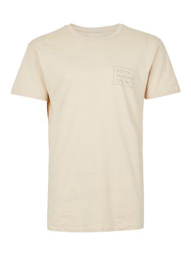 Topman Mens Brown Stone Earth Goth Print Longline T-shirt