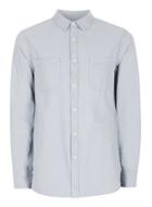 Topman Mens Blue Washed Twill Casual Shirt