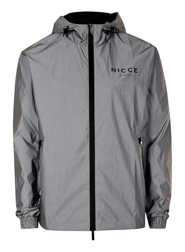 Topman Mens Metallic Nicce Silver Lightweight Jacket