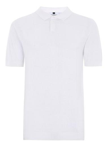 Topman Mens White Muscle Knitted Polo
