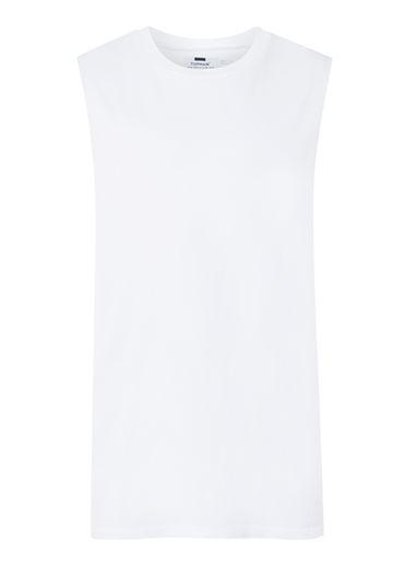 Topman Mens White Oversized Tank Top