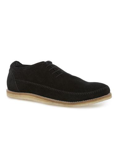 Topman Mens Black Suede Side Lace Shoes