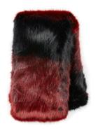 Topman Mens Burgundy And Black Faux Fur Scarf