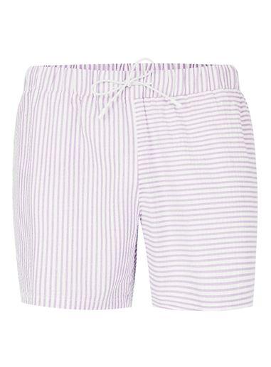 Topman Mens Pink Stripe Spliced Swim Shorts