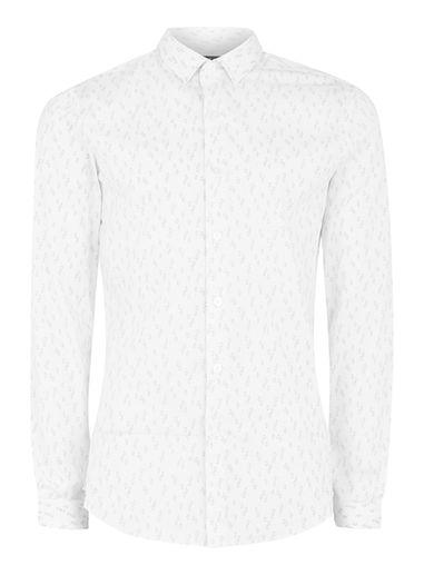 Topman Mens White Diamond Print Muscle Shirt