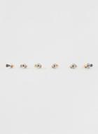 Topman Mens Grey Mini Ball Stud Earrings Multipack*