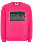 Topman Mens Neon Pink 'idols' Print Sweatshirt