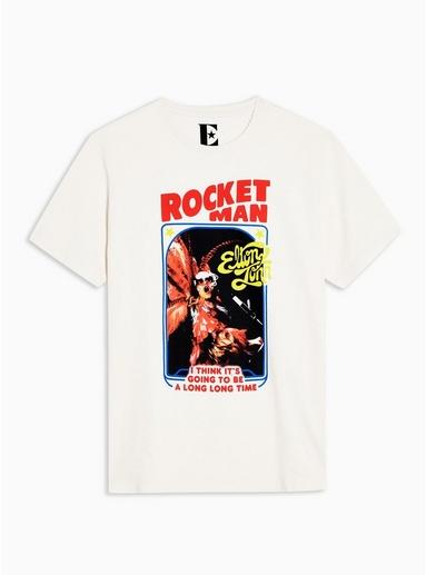 Topman Mens Cream Elton John 'rocket Man' T-shirt