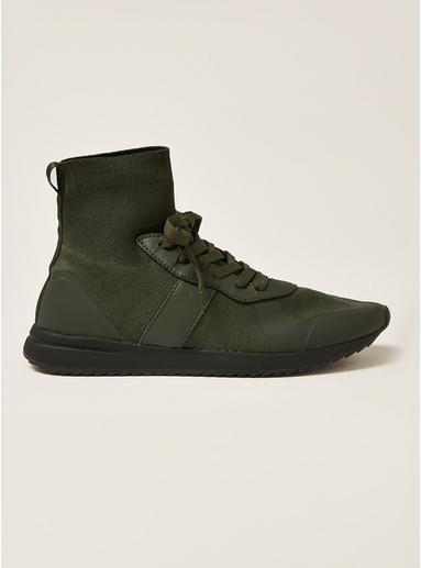 Topman Mens Khaki Knit Viper Lace Boots