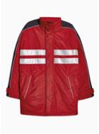 Topman Mens Red Reflective Tape Jacket