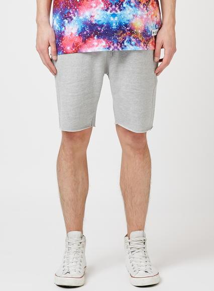 Topman Mens Grey Raw Edge Jersey Shorts
