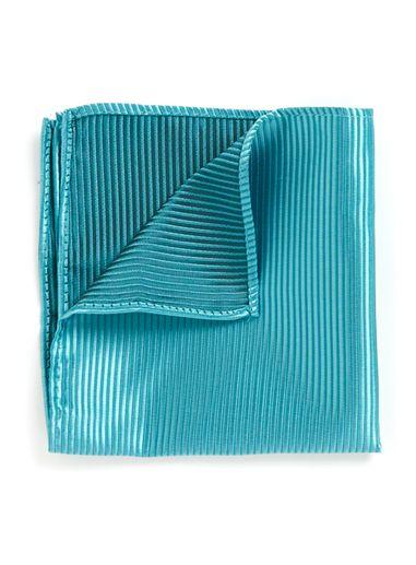 Topman Mens Blue Teal Textured Pocket Square