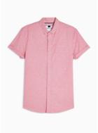 Topman Mens Pink Wash Stretch Skinny Oxford Shirt