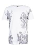 Topman Mens Black And White Lily Print T-shirt