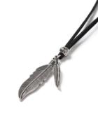 Topman Mens Black Feather Pendant Necklace*