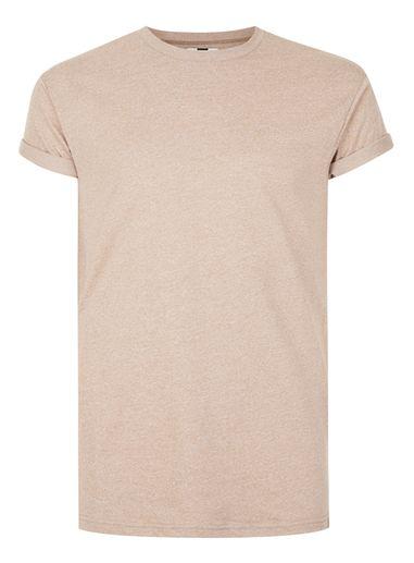 Topman Mens Brown Salt And Pepper Muscle Fit Roller T-shirt