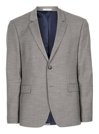 Topman Mens Mid Grey Gray Marl Muscle Fit Suit Jacket