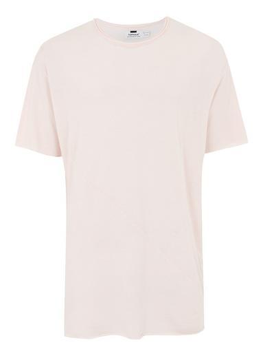 Topman Mens Beige Stone Asymmetric T-shirt