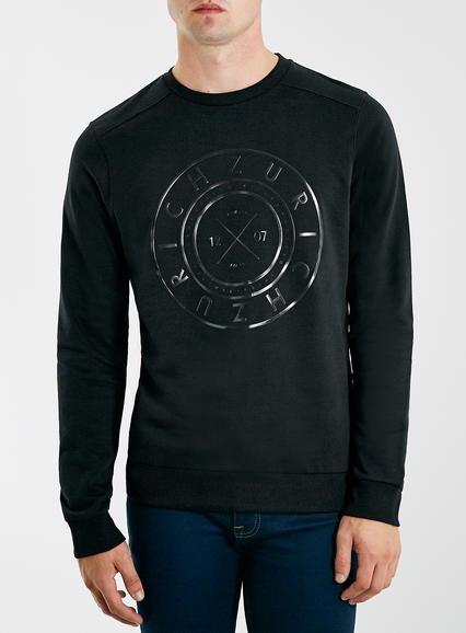 Topman Mens Black Highbuild Sweatshirt