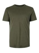 Topman Mens Green Khaki Jersey Slim Fit T-shirt