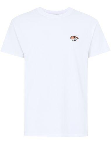 Topman Mens White Sushi Embroidered T-shirt
