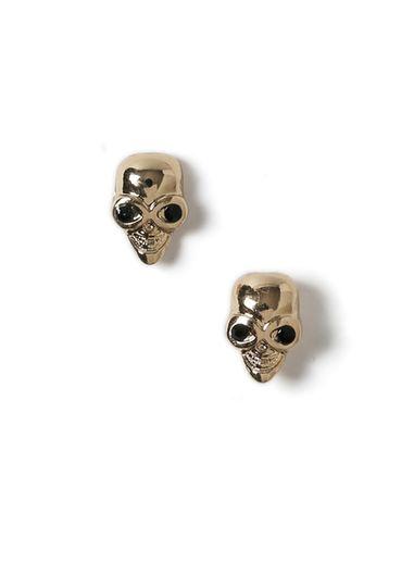 Topman Mens Bronze Gold Look Skull Stud Earrings*
