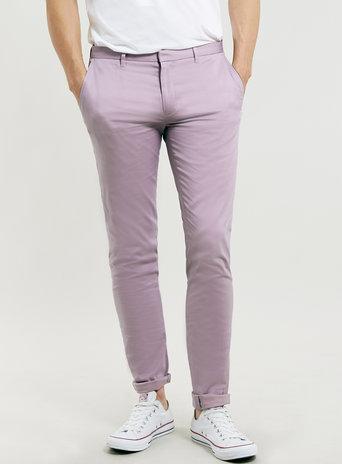 Topman Mens Purple Lilac Ultra Skinny Trousers