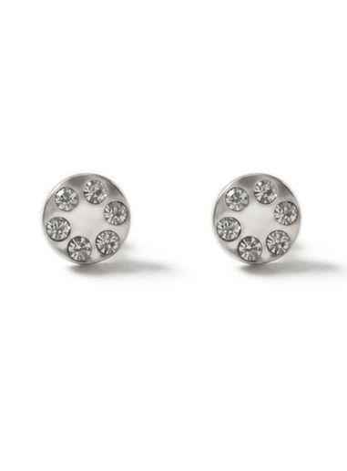 Topman Mens Silver Look Crystal Stud Earrings*