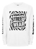 Topman Mens Vision Street Wear White 'gator' Long Sleeve Essential T-shirt